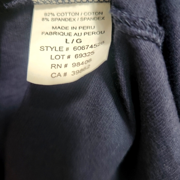 Theory Women's Size Large Pullover Soft Cotton Stretch Shirt Navy Button Detail - Picture 4 of 5